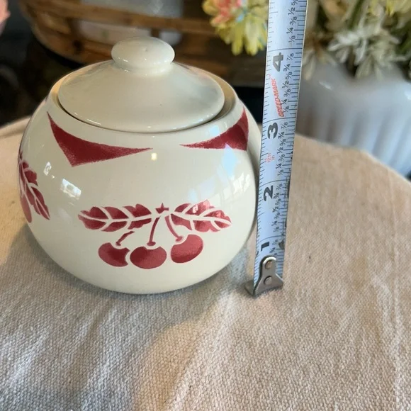 Cherry Pattern French Sugar Jar - Picture 5 of 7